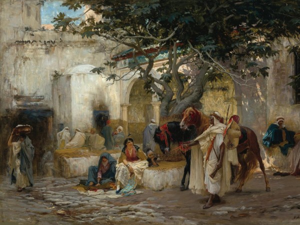 People talking by Frederick Arthur Bridgman